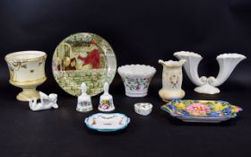 Small Collection of Pottery to include Minton Haddon Hall flower pot, Carlton Ware flower basket,