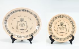 Grindley Royal Cauldon Large ' Passover ' Dish. 11.75 Inches Diameter, Reg No 889309. c.1920 + a
