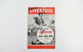 Bobby Moore and Four Others Autographs on Liverpool V West Ham Programme. (1962).