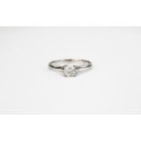 18ct White Gold Set Single Stone Diamond Ring, The Diamond of Good Colour and Clarity.