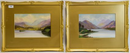 Roland Stead 19th / 20th Century Artist Pair of Watercolours - Titles ' The Lake Head ' Lake