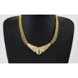 Superb 18ct Yellow Gold Panther Design Baguette and Brilliant Cut Diamond Set Collar set with est