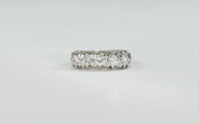 18ct White Gold Set Five Stone Diamond Ring.