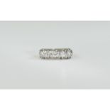 18ct White Gold Set Five Stone Diamond Ring.