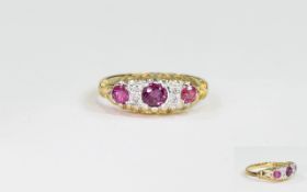 Ladies 9ct Gold Ruby and Diamond Dress Ring. Fully hallmarked.