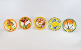 Clarice Cliff Wedgewood Ltd Edition and Numbered Cabinet Plates ( 5 ) Patterns - Plate 1 Sungay,