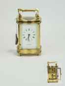 English Superb Quality Heavy Vintage Brass Cased Key wind Mechanical 8 Day Carriage Clock. From H.