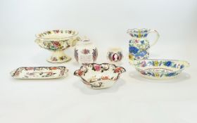 Collection Of Masons Ironstone Ceramics Seven items in total to include 'Regency' pattern octagonal