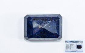 Natural Blue Faceted Sapphire Octagonal Mixed Cut. Weight 388 cts. Refractive Index 1.76.