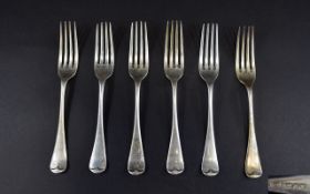 Victorian ( Flatware ) Set of Six Silver Forks.