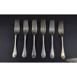 Victorian ( Flatware ) Set of Six Silver Forks.