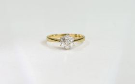 Ladies 9ct Gold Diamond Cluster Ring in a flower head setting. Fully hallmarked.