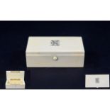 A 19th Century Rectangular Shaped and Hinged Ivory Snuff Box with Push Button to Open,