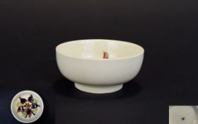 Moorcroft Modern - Small Footed Bowl ' Orchids ' Design on Cream Ground. 3 Inches Diameter & 1.