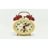 Mickey Mouse Vintage Alarm Clock Marked to face 'Walt Disney Productions,