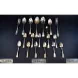 A Collection of Assorted Victorian and Edwardian Solid Silver Flatware, Comprises Spoons, Forks etc.