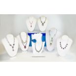 Antique And Vintage Period Collection Of Good Quality Stone Set Necklaces.