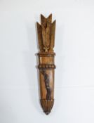 19thC Carved Maple Wood Pen Set, Modelled In The Form Of Arrows And Quiver,