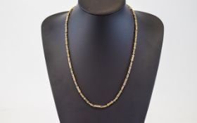 A Nice Quality 9ct Gold Fancy Link Chain / Necklace. Marked 9ct. In Good Overall Condition. 19.