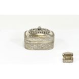 Antique - Hand Made and Nice Quality Bedouin Silver Lidded Trinket Box with Embossed and Engraved