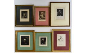 A Collection Of Mounted And Framed Pencil Signed 19th Century Engravings of Famous Personalities Of