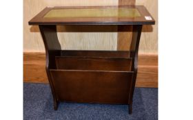 Magazine Rack/Occasional Table Dark wood with two compartments to bottom,