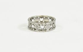 Platinum Filigree Wedding Band, Marked Platinum. 4.1 grams. Ring Size ' l-m ' As New Condition.
