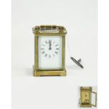 French 19th Century 8 Day Brass Carriage Clock, Marked ACC To Back Plate.