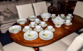 Denby Part Dinner Service 'Portugal' Comprising 20 Soup Bowls, 2 Tureens, 12 Side Plates,