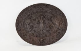 Early 20th Century Cast Iron Ovoid Plaque By 'The American Ator Company' impressed to back.