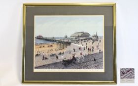 Tom Dodson Pencil Signed Ltd Edition Colour Print ' Victoria Pier ' Blackpool.