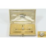 Art Deco - Period 18ct Gold and Platinum Set High Quality Single Stone Diamond Set Brooch,