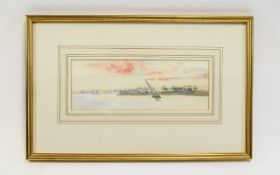 Francis E. Nesbitt 1864 - 1934 Titled ' On The Nile ' Watercolour. Painting Size Only 3.