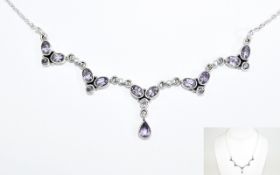 Silver Amethyst Necklace.