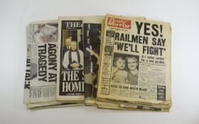 Collection of Newspapers, Including Daily Mirror, The Gazette and The Express. c.1970 - 1990's.