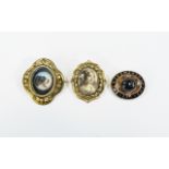 A Small Collection of Gold Coloured Brooches From The Late 19th Century ( 3 ) In Total - Please See