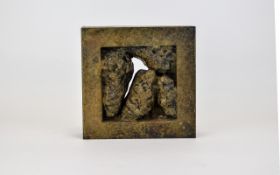 Anita Weil Benador Limited Edition Modernist Bronze Sculpture Of Square Form Dated 1990, 7.