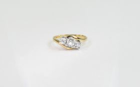 9ct Gold Diamond 3 Stone Ring.