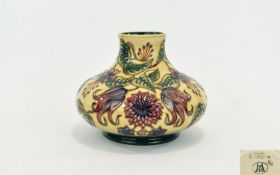 Moorcroft Large 'Tahiti' Design Squat Vase. From the Millenium Dateline series. Date 1999.