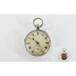 Mid 19th Century Chain Driven Heavy Silver Open Faced Pocket Watch. Hallmark Chester 1860.