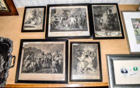 Collection Of Four Framed Engravings Together With A late 19th Early 20thC Print Oliver Cromwell