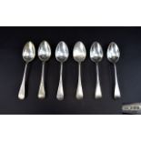 Edwardian ( Flatware ) Set of Six Silver Dessert Spoons.