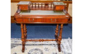 Writing Desk Dark wood desk with central drawer and two top drawers.