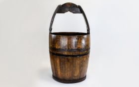 Rustic Provincial Well Bucket Ideal Planter, Height 27 Inches,