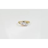 9ct Gold Diamond 3 Stone Ring.