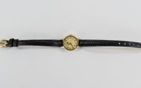 Ladies Omega Watch Co 9ct Gold Cased Mec