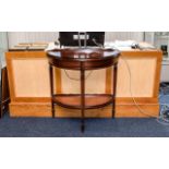 Console Table Dark wood semi circular ta