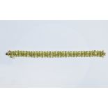 Peridot Flower Line Bracelet, each flowe