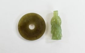 Jade Pendant & Jade Figure.