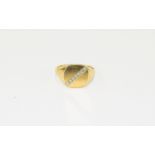 9ct Diamond Set Signet Ring.